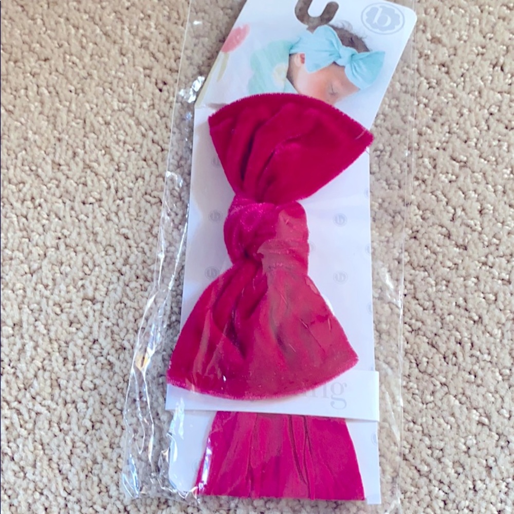 NEW Baby Bling Velvet Bow Headband Magenta